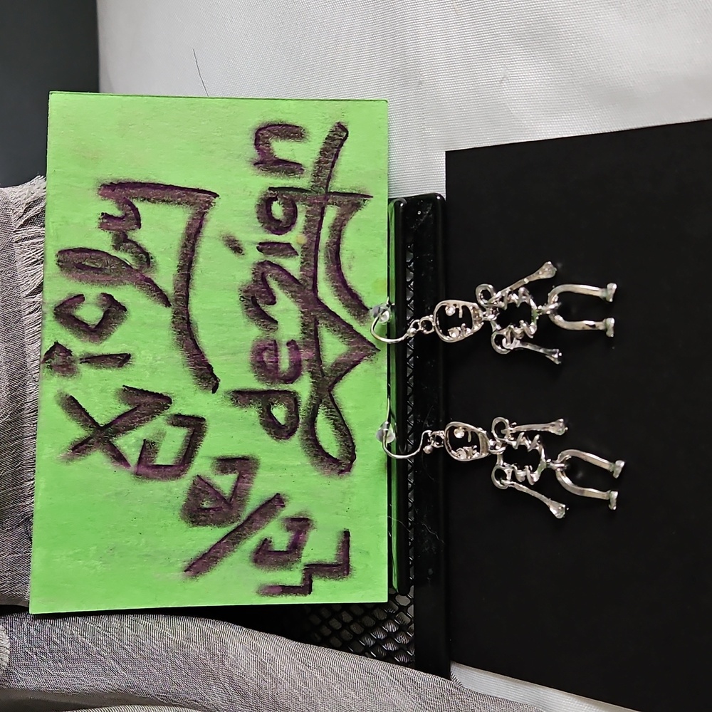 Halloween 365 Silver Skeleton Dangle Earrings